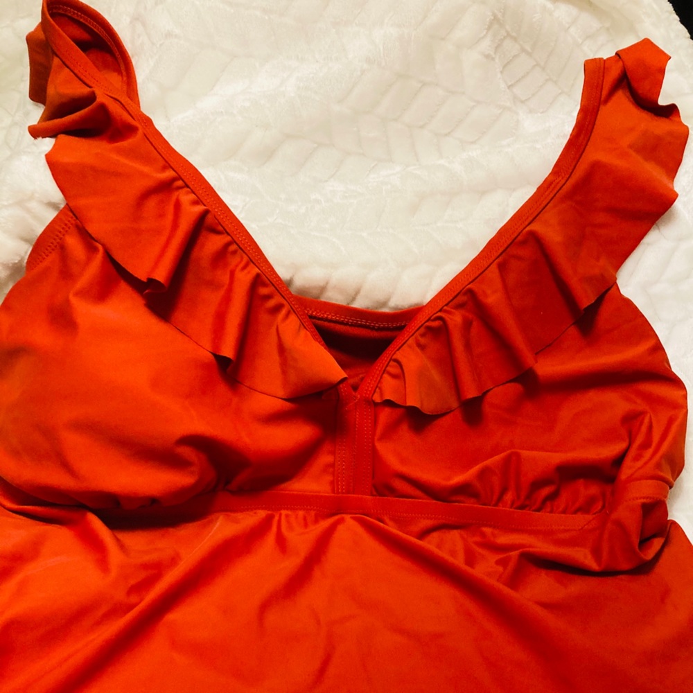 Plus Size 2 piece bathing suit- Sizzling Orange